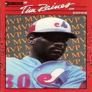 Tim Raines MVP Montreal Expos - Donruss '90 Series MLB Card - Card Number BC-7